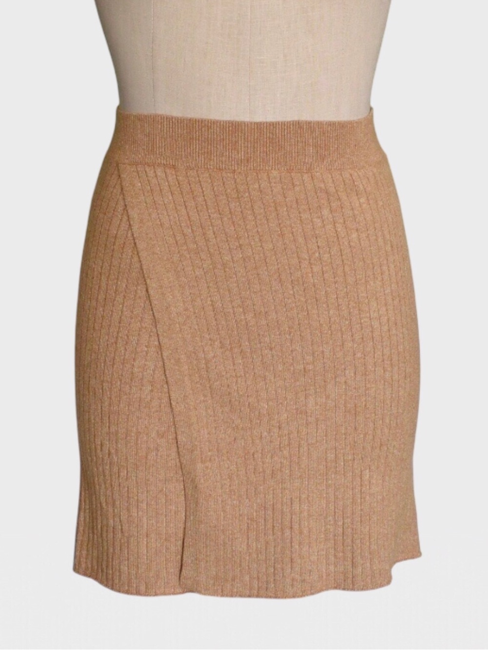 Free People Mod Faux Wrap Ribbed Mini Skirt